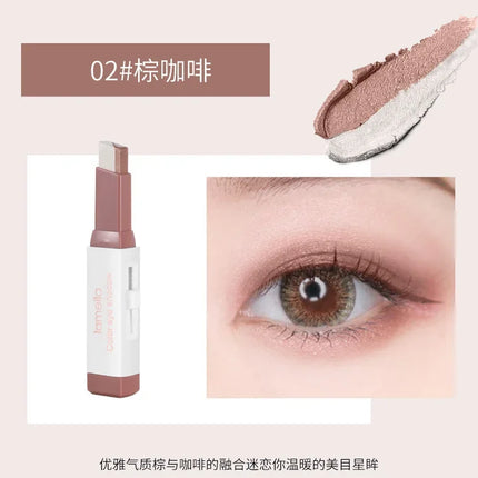 Double Color Eyeshadow Stick Gradient Shimmer Cream Pen Eye Makeup Cosmetic Eyeshadow Stick Korean Makeup