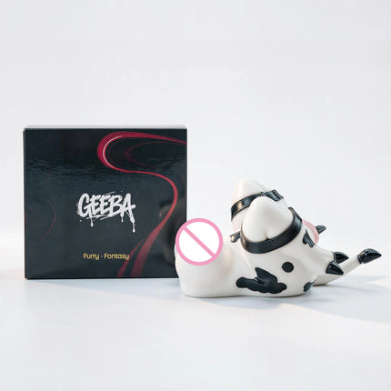 SHAZ Bound Sexy Milk Cow Silicone Stroker, Bionic Cow Nipple & Tail Design, Realistic Vagina Onahole, Tight Masturbator for Men