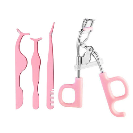 CALIYI Eyelash Curler Eyelash Tweezers Set Professional Stainless Tip Eyebrow Tongs Clip Beauty Makeup Tool For False Eyelashes