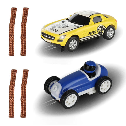 2pcs Slot Car 1/64 Scale Electric Racing High Speed Track Cars 1:64 with Lights Compatible Carrera Go Scalextric Toy