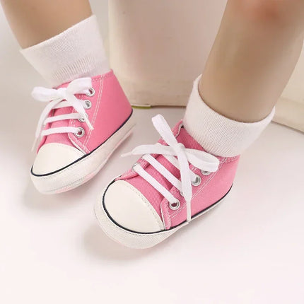 Baby Canvas Classic Sports Shoes Newborn Boys and Girls Printed Star First Walkers Shoes Infant Anti slip Baby Shoes