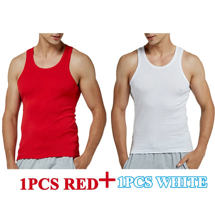 Tank Tops Men New 100% Cotton Solid Vest Mens Slim Casual Breathable Sleeveless Tops Gym Running Undershirt Male Gift Hot Sale