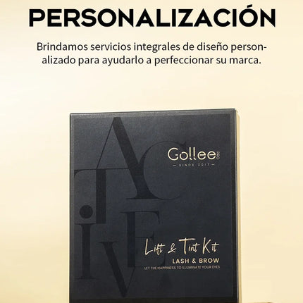 Gollee Classic Black Natural Eyelash Lifting Perm Treatment Makeup Set Lash and Brow Tinting Kit Easy For Beginner at Home