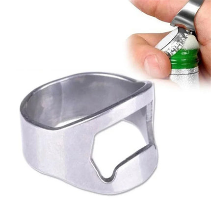 Mini Can Opener Stainless Steel Bottle Opener Ring-shape Bottle Beer Opening Remover Kitchen Gadgets Bar Finger Opener Tools