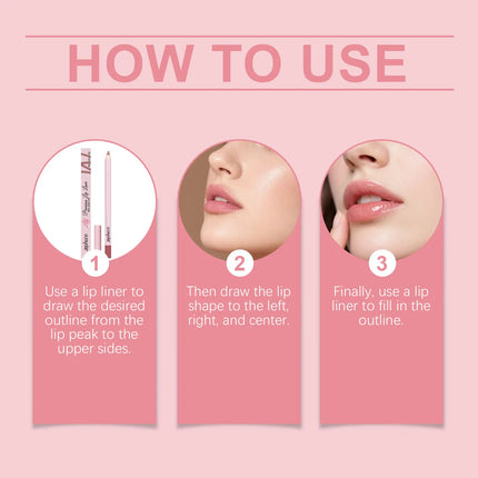 High Pigment Lip Liner Pencil Waterproof & Long-Lasting Lip Liner Defining Lip Shape Creamy & Smooth Lip Pencil Plumping Effect