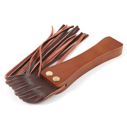 Fetish Leather Flogger With Wood Handle Couple Sex Games Whip BDSM SM Erotic Products Sex Accessories For Couples