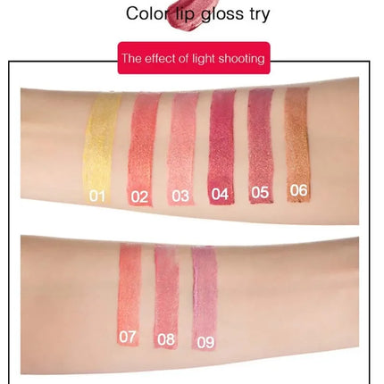 HANDAIYAN Temperature Changing Lipstick Nine Color Lipstick Mermaid Ji Shiny Metal Pearl Gilt Color Changing Lipstick
