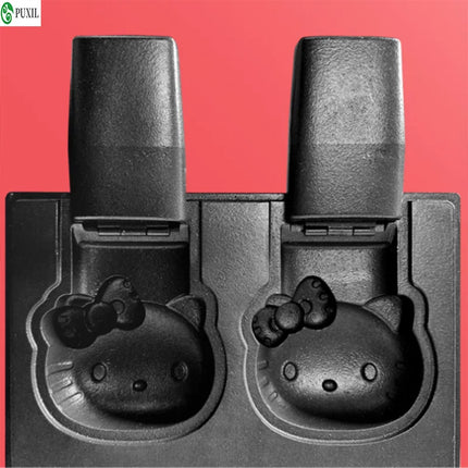 Ice Cream Cone Kitty Waffle Machine, Electric Kitty Cat Bread Waffle Machine, Open Mouse Waffle Maker Machine, 220V