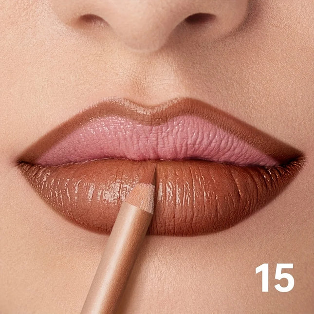 Matte Nude Lip Liner Pencil Long-Lasting Waterproof Smudge-Proof Precise Outline Smooth Creamy Lip Liner