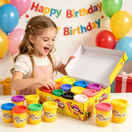 12 Colors Super Light Clay Non-toxic 50g in Seal Box Air Dry Polymer Color Clay Space Mud Kindergarten School Handwork DIY