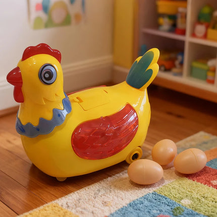 Novelty Chicken Laying Eggs Toy Music Animal The Magic Chicken with 3 Eggs Realistic Sound Singing Laying Eggs Puzzle Toys