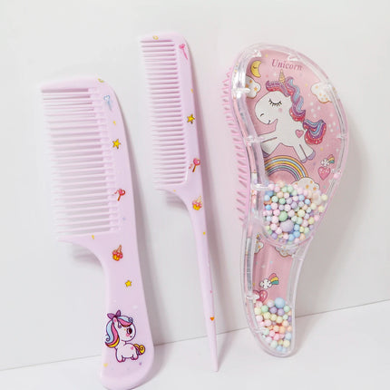 3pcs cartoon comb set, wet and dry dual-use, hair styling, suitable for any hair texture, gift set, special for real hair wigs