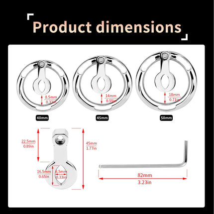 QKKQ Stainless Steel Sissy Men Flat Chastity Cage With Urethral Orifice Loyalty Belt Penis Bondage Adult Game For Men Asceticism