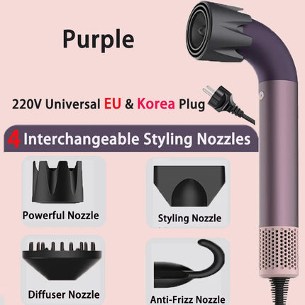 1400W High Power Hair Dryer, Fast Drying, Lightweight Body, Low Noise, Equipped with Multiple Air Nozzles