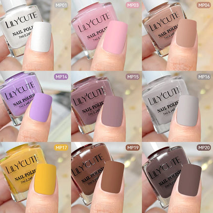 LILYCUTE 7ml Matte Nail Polish Velvet Effect Pearl Shell  Air Dry Nail Art Varnish No Need Lamp Manicure Glitter Nail Care Polis