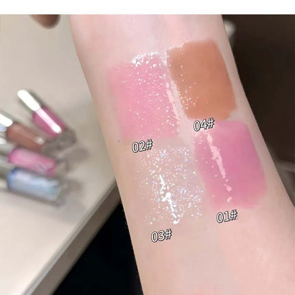 Cute Sparkling Mirror Lipstick Moisturizing Sexy Pink Shining Lips Gloss Long Lasting Lip Tint Makeup Jelly Glaze Cosmetics