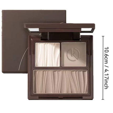 Natural Matte 3-in-1 Contour Palette - Highlighter Bronzer Blush Face Sculpting Powder Kit - Valentine's Day Makeup Gift Set