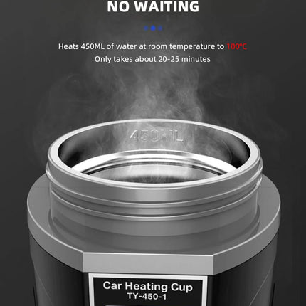 Electric kettle 12v/24v smart car heating cup touch screen thermos cup 450 ml car heating cup adjustable temperature