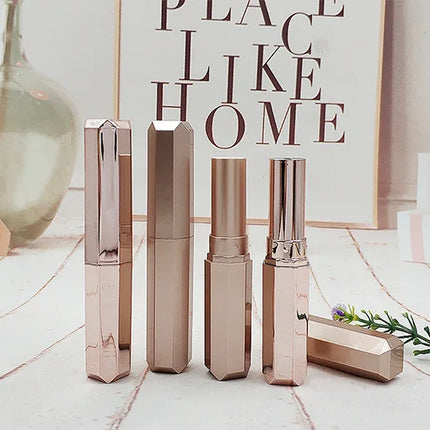 500PCS Octagonal Diamond Lip Balm Tube Empty Lipstick Tube Refillable Lip Gloss Container Lip Wax Tube Cosmetic Packaging Empty