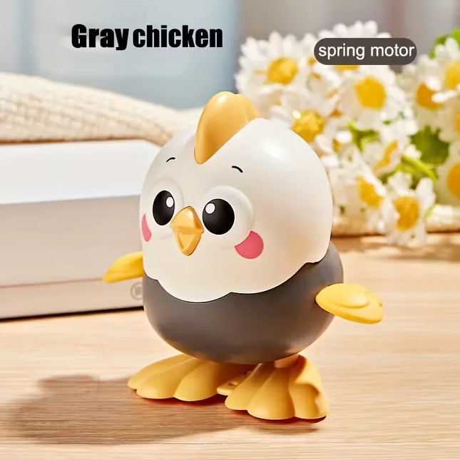 Novelty Clockwork Cartoon Jumping Chicken Toy,Interactive Crawling Toy for Kids,Durable and Fun,Birthday Baby Toy Gifts