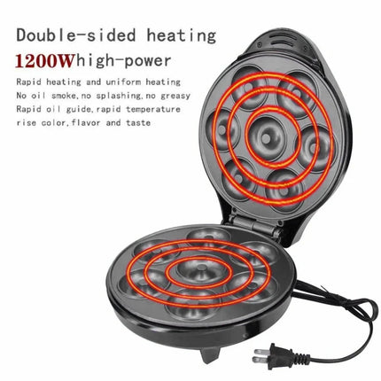 Donut Maker Machine Makes 7 Doughnuts High Power Mini Donut Machine For Breakfast Snacks Desserts Black