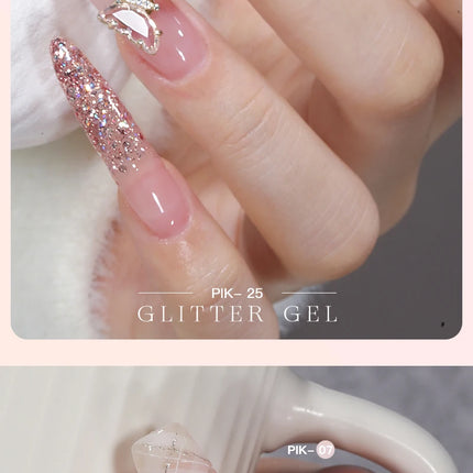AS 15ml Pink Glass Bead Cat Magnetic Gel Nail Polish Spring Jelly Crystal Semi Permanent Moonlight Soak Off Manicure Varnish Gel