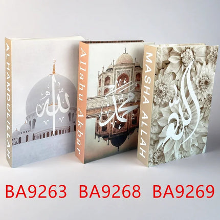 3Pcs/Set Luxury Fake Book Storage Box Fashion Decorative Books Design Coffee Table Bedroom Shelf Islam Home Decor New York Paris