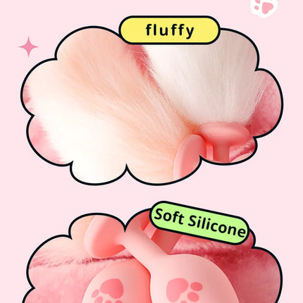 Runyu Cat Paw Anal Plug Sexy Adult Fetish Butt Plug Sexy Gadgets Penetration Anal Toy with Hairball Fox Tail But Pluk Sex Toys