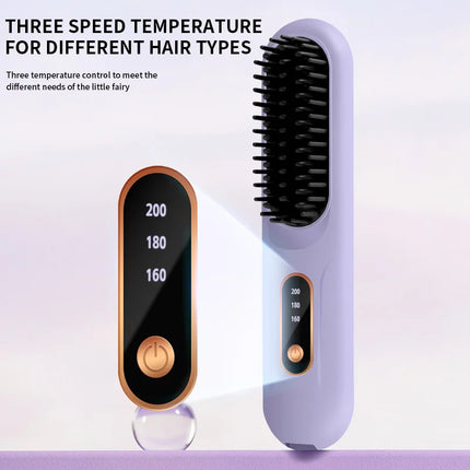 USB charging straight hair comb portable straightener 3-speed temperature control 60-minute standby time 20CM size