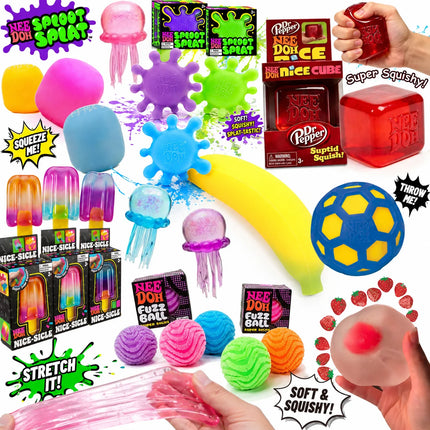 Mixed Squishy Fidget Toy Collection Super Soft Stretchy Squeeze Toys Sensory Stress Relief Party Favor Gift Set