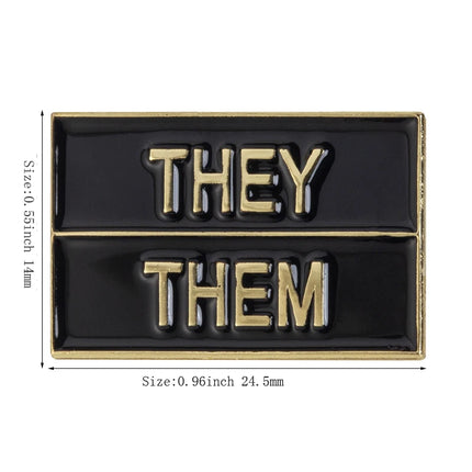 Pronouns Enamel Pins THEY THEM  SHE HER HE HIM Lapel Pins Badges Brooches