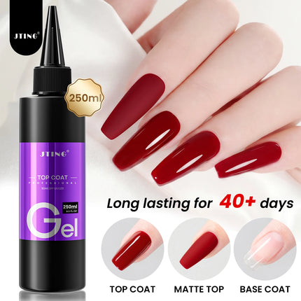 Jting 1pc 250g Top Coat Professional Nail Art Top Coat Long-lasting Anti-Stain Functional Gel Polish