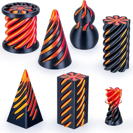 6 Pack Spiral Cone Fidget Toys 3D Printed Impossible Passthrough Pyramid Pillar Gourd Helix Screw Toys for Anxiety Relaxing