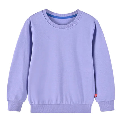 Autumn Children's Hoodies Tops Colorful Clothes Toddler Baby Kids Boys Girls Cotton Casual Solid Plain Sweatshirt 3-10Years