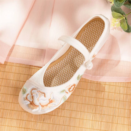 Fashion Embroidery Chinese Style Low-heel Women Shoes Elegant Casual Zapatos Vintage Woman Cloth Single Shoes Ethnic Style