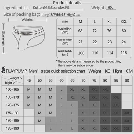 1/3Pcs Cotton Man Underwear Briefs Breathable Men Briefs Underpants U-Shaped Large Crotch Pouch Men's Bikini Panties Briefs