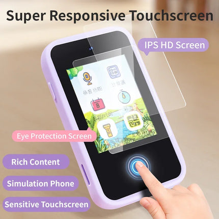 Kids Smart Phone Camera Toy 2.4in Touchscreen Unicorn Baby Multilingual With Music Digital Camera Toys for Girls Boys Age 3-8