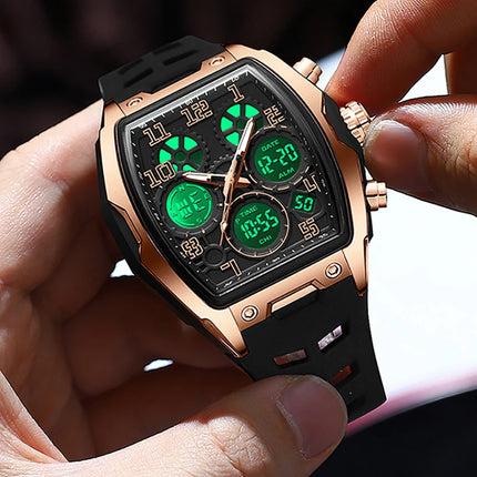 Men Dual Display Watches For Male Clock 2025 Top Brand Luxury Military Silicone Band Men Wrist Watches Sports Digital Wristwatch