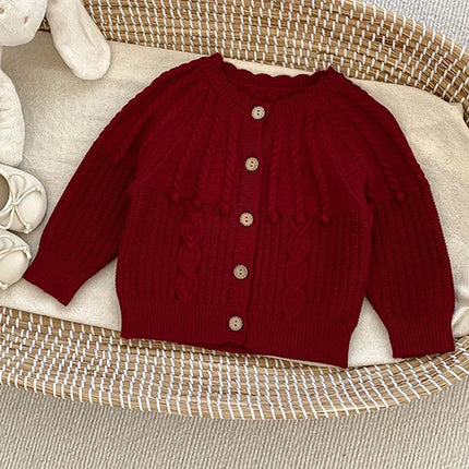Autumn Spring Korean Style Children Knitted Clothing Suit Long Sleeved Solid Color Cardigan+Jumpsuit Infant Baby Clothes Set
