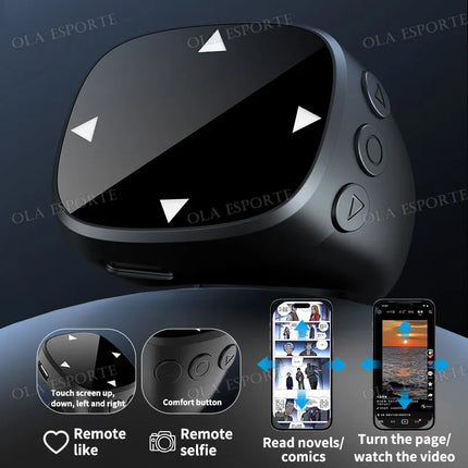 New Smart Fingertip Ring Remote Control Wireless Bluetooth Mobile Selfie Mice Selfie Video Automatic Page Turner Browsing 2025