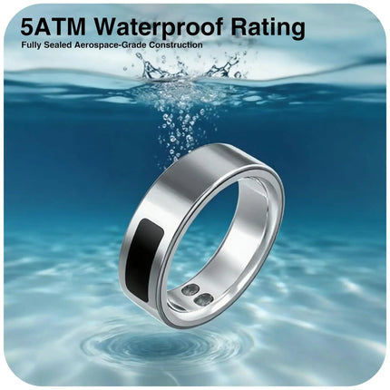 Qino K21 Smart Ring Health Monitor with Smart Touch Information vibration alert 5ATM Waterproof Skin Temperature Measurement