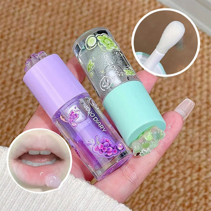 Jojo Diary Fruit Scented Lip Oil: Provides Hydration and Moisturizing, Preventing Chapped Lips and Improving Wrinkles, and Is a Korean-Style Water Gloss Lip Gloss Suitable for Winter Lip Care.