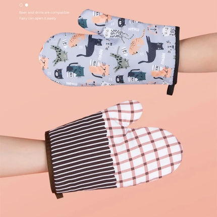 Heat Resistant Microwave Oven Mitts Gloves Anti Scald Insulation Non Slip Kitchen Baking Tools