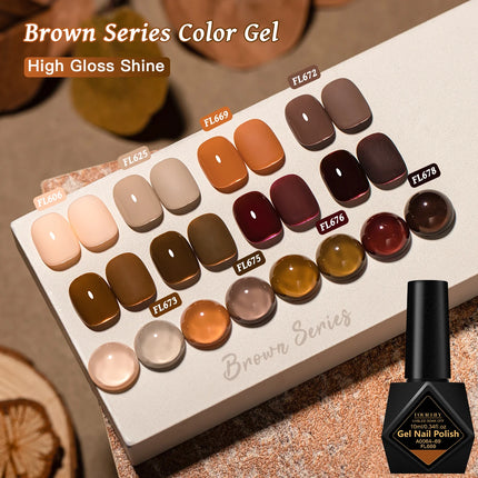 10ml Coffee Brown Gel Nail Polish HEMA TPO FREE Semi Permanent Soak Off UV Gel Varnish Nail Art Decoration Design Nail Supplies