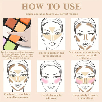 16-color Iron Box Concealer, Contouring Side Shadow Nose Shadow Shadow Earth Brown Color Matte Concealer Makeup Palette