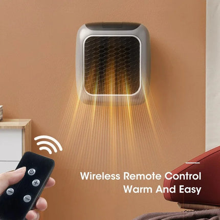 800W Mini Heater, PTC Ceramic Fast Heating Bathroom Heater with Remote Control, Wall Mounted Electric Heater for Indoor Use
