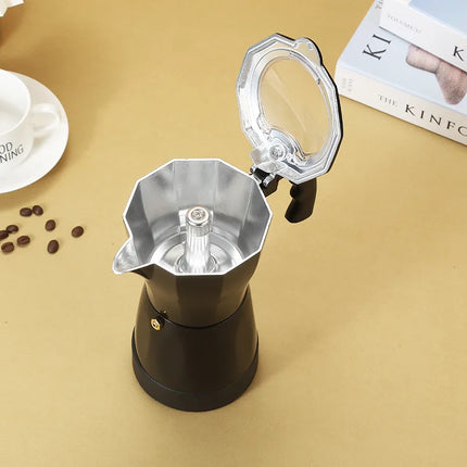 300ml/6 Cups Electric Coffee Maker Portable Aluminum Mocha Pot Fast Electric Italian Coffee Maker Percolator Coffee Tools 480W