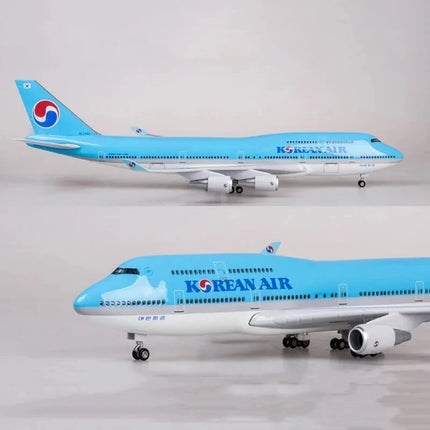 47cm Korean Airline B747 Planes Model 1:150 Scale Resin Diecast Aircraft Model Airplane W Light & Wheel(Touch Or Sound Control)
