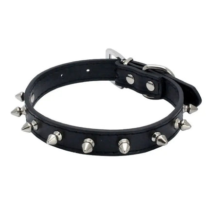 Black PU Leather Rivet Needle Thorns Collar Slave Fantasy Fetish Bondage BDSM Gear Bondage Neck Strap Sex Product for Couples