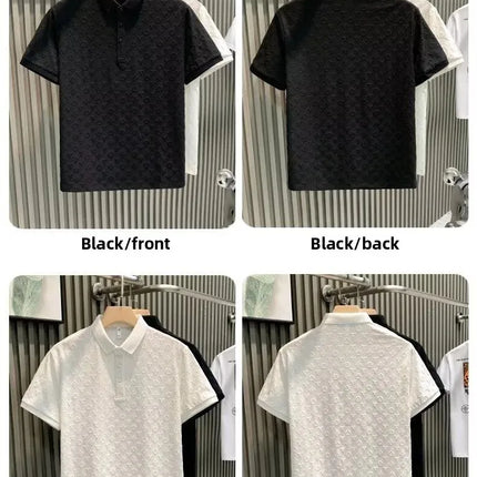 Fashionable Lightweight Handsome Polo Shirt Summer New Style Comfortable Breathable Slim Fit Collar Short Sleeve Men's T-shirt